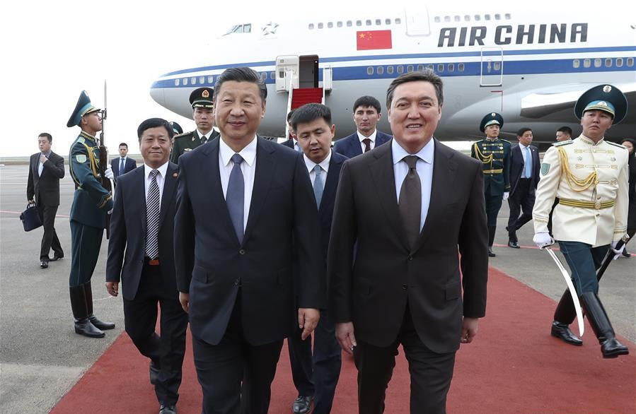 Chinese president arrives in Kazakhstan for state visit, SCO summit, Expo 2017