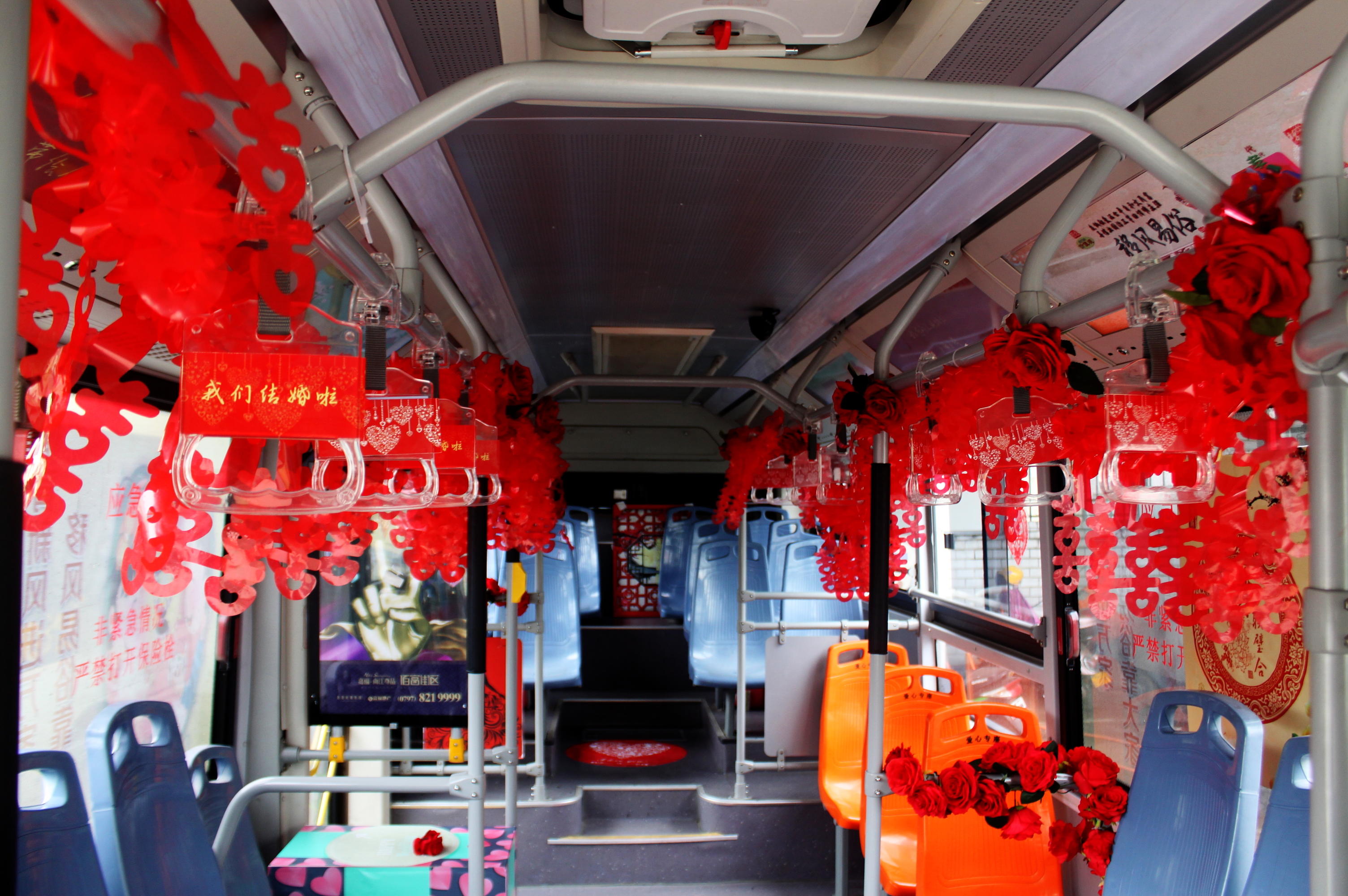 Betrothed couples choosing a bus as a new choice of wedding vehicle