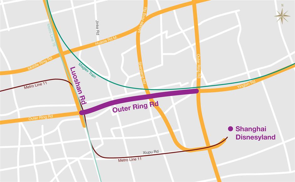 Work Starts on Outer Ring Road near Disneyland