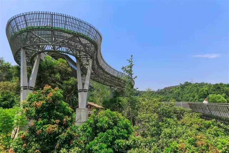 Eco sky walk to welcome walkers, and support nature, in Fuzhou