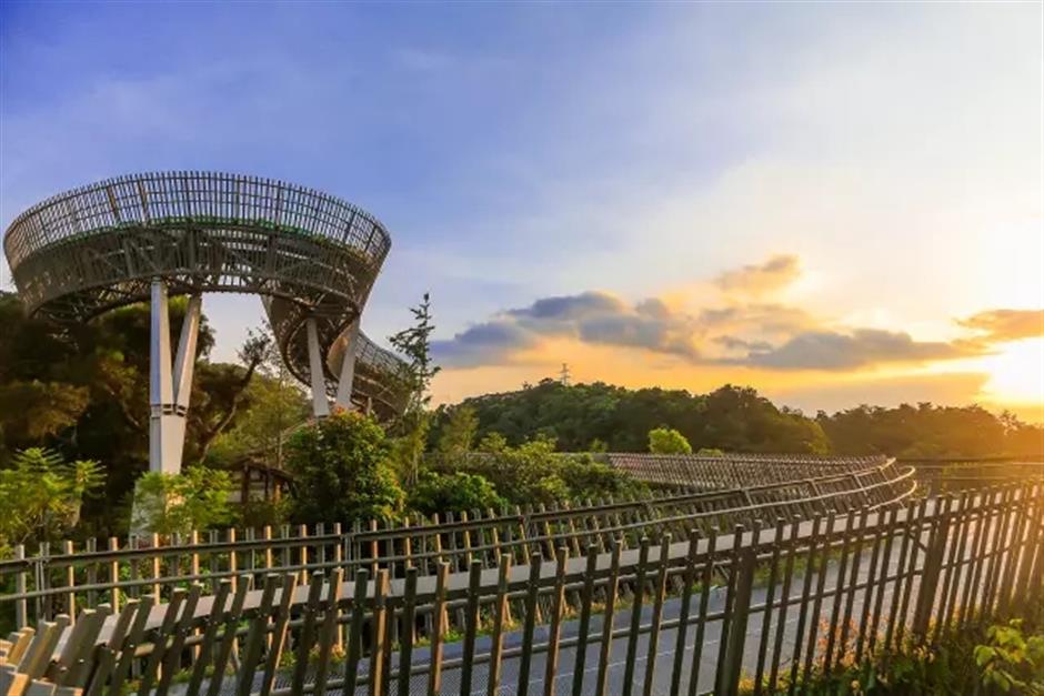 Eco sky walk to welcome walkers, and support nature, in Fuzhou