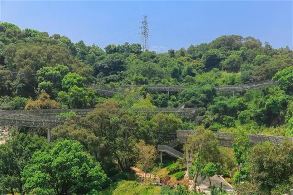 Eco sky walk to welcome walkers, and support nature, in Fuzhou