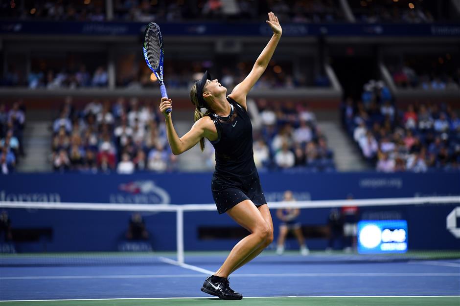 Sharapova ousts Halep at US Open as Chinese trio advances