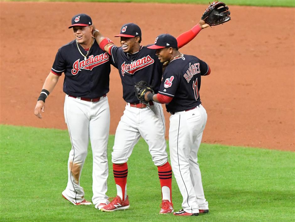 Indians tie AL record with 20th straight win