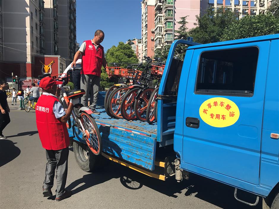 Districts authorities curb flood of shared bikes on streets