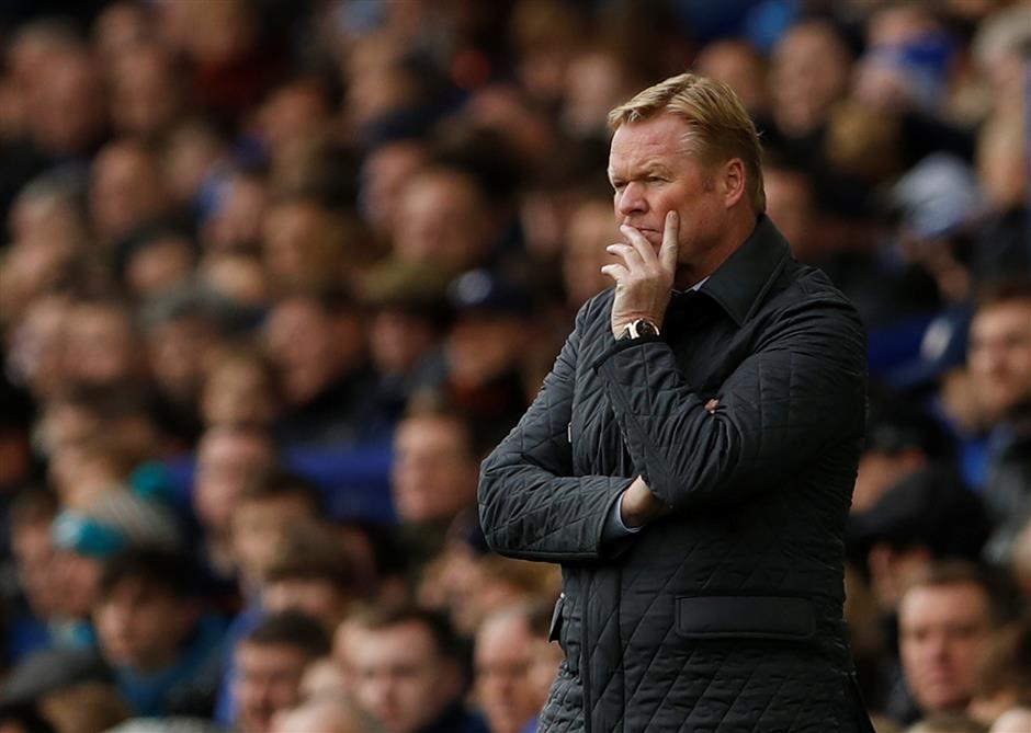 Everton fires manager Koeman with team in EPL drop zone