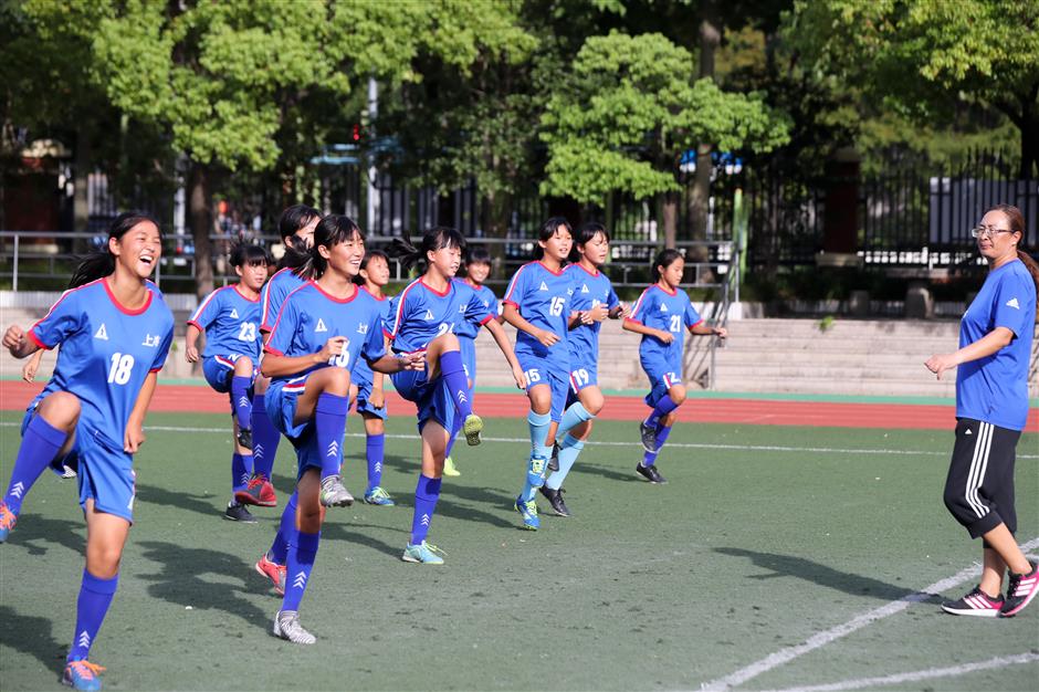 Shanghai school's girls' football team hit the highs