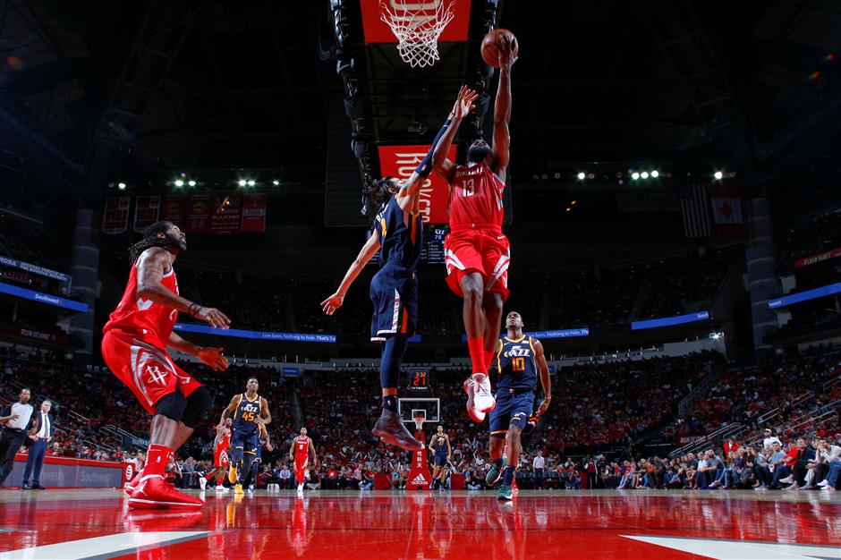 Harden scores career-high 56 points as Rockets tune out Jazz