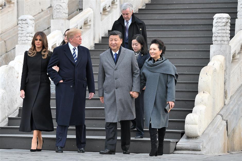 Xi, Trump have afternoon tea at Palace Museum