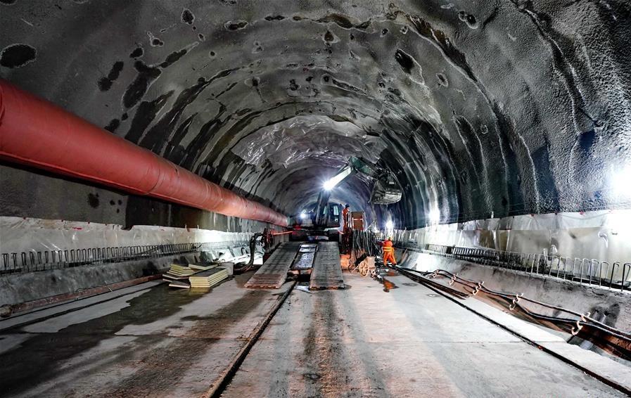 Extension line of Beijing-Zhangjiakou high-speed railway under construction