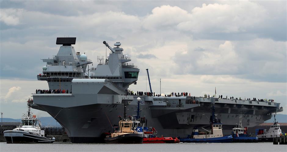 Britain's giant new warship springs a leak