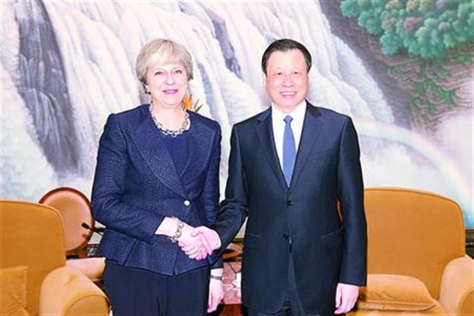 Shanghai mayor meets British PM to discuss cooperation in trade, finance and cultural industries