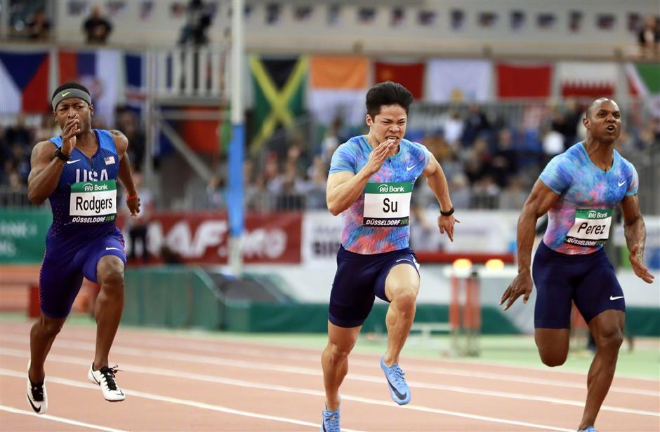 China's Su smashes indoor 60m Asian record for 2nd time in 4 days