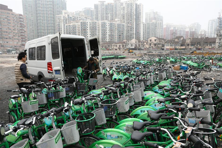 Hongkou storage area streamlines bikes on road