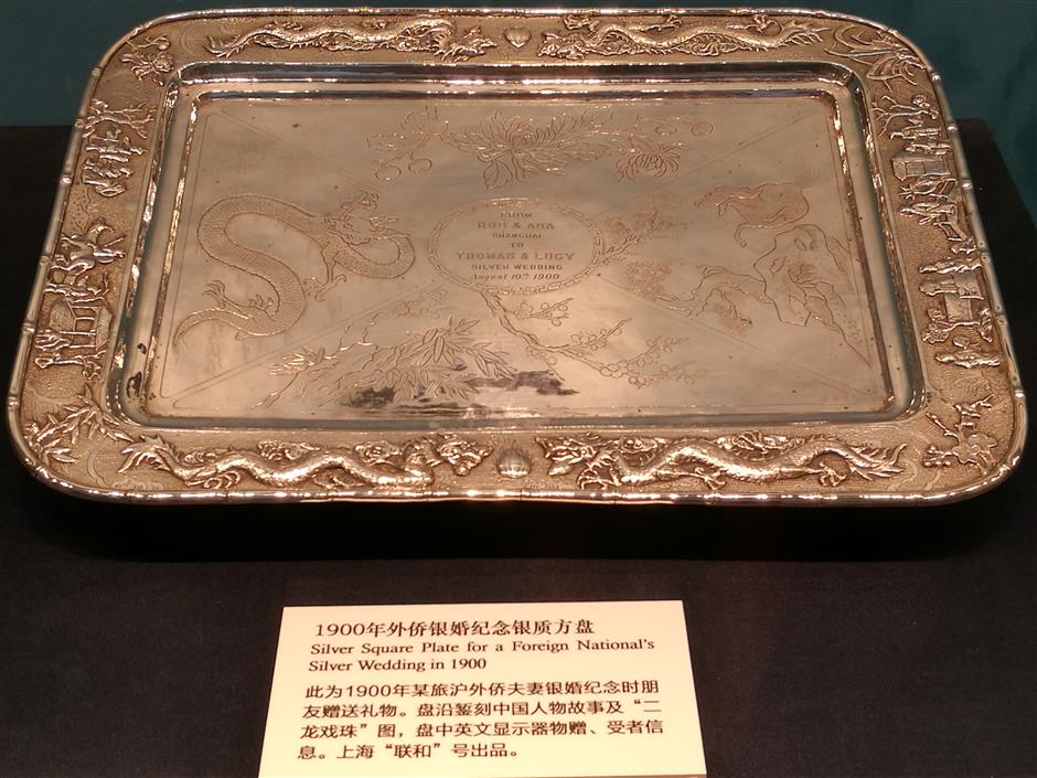 Shanghai silverware and European ceramics exhibited at history museum