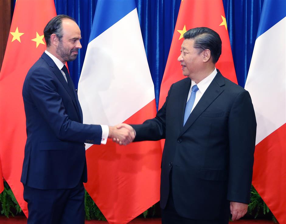 Xi Jinping meets French Prime Minister Edouard Philippe