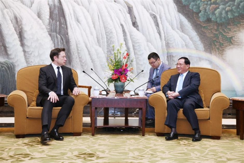 Shanghai Party chief meets Elon Musk, chairman and CEO of Tesla