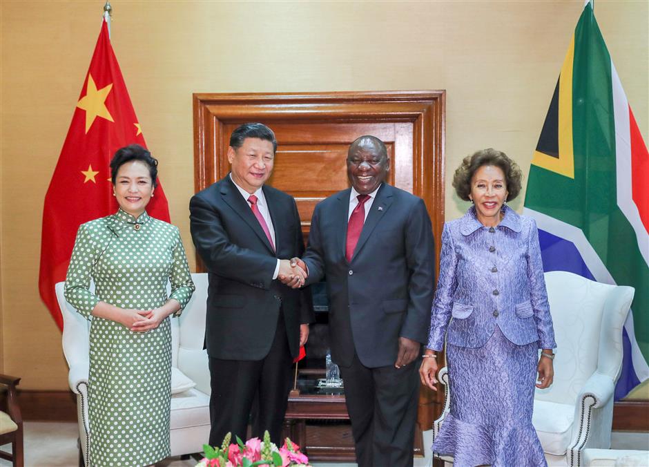 Xi in S. Africa ahead of BRICS meet