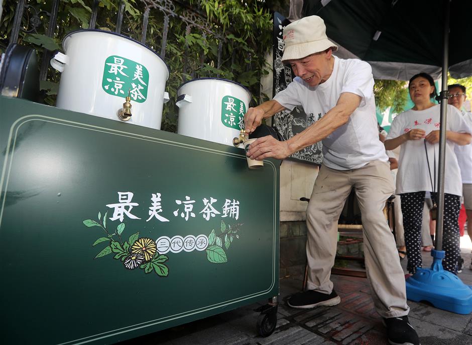 A man's refreshing cuppa quenching a thirst