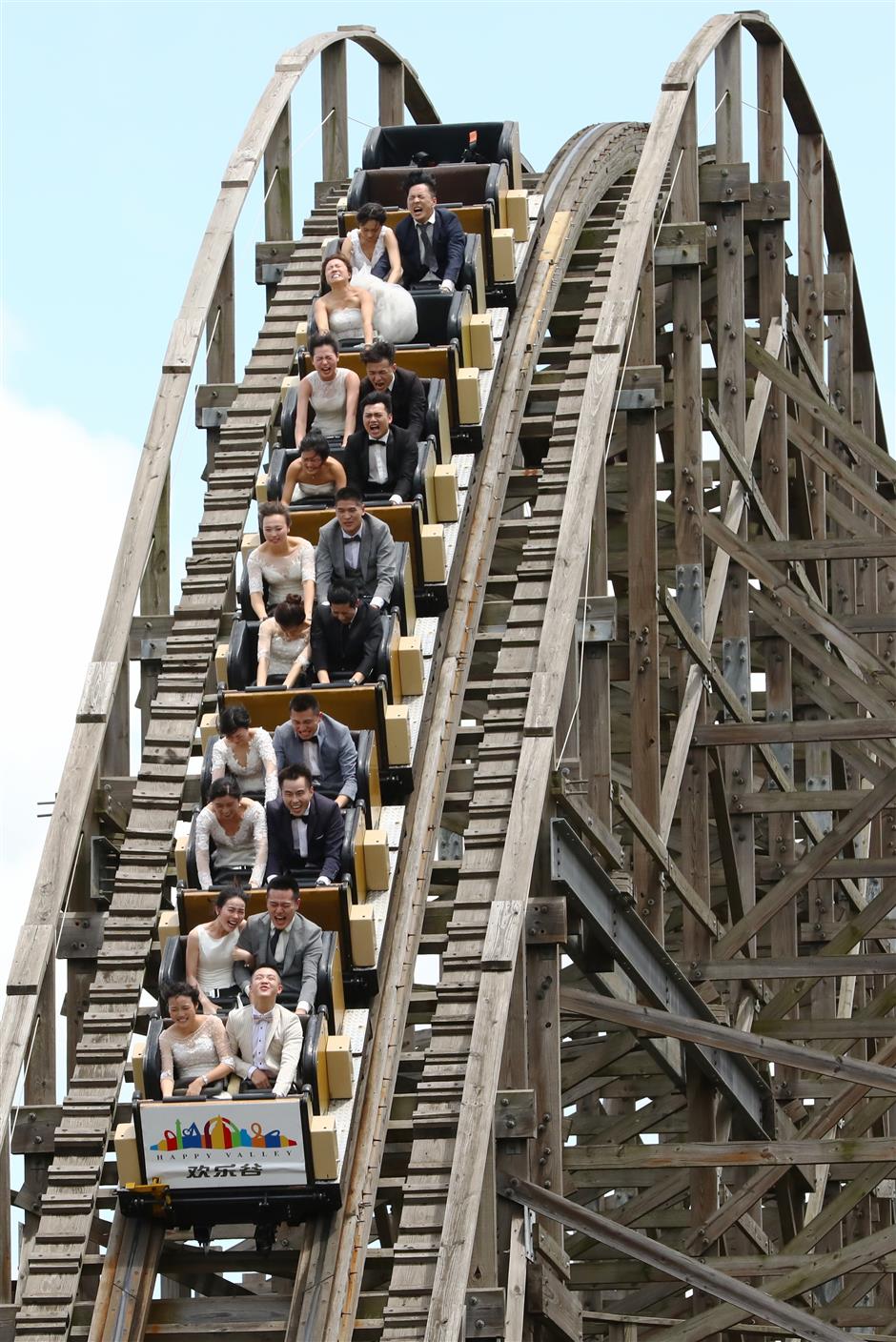 Wedding on roller coaster