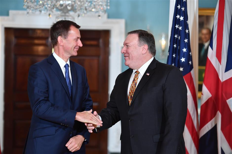 Pompeo meets British counterpart on Russia, Iran