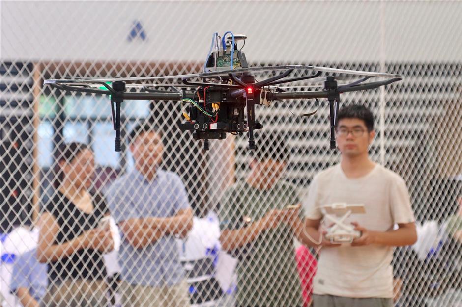 Students  compete in smart drone maneuver