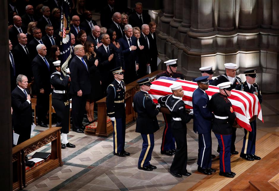 US, foreign leaders attend Bush funeral service