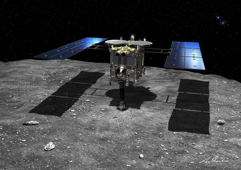 Japan's Hayabusa2 space probe successfully lands on asteroid, starts collecting samples