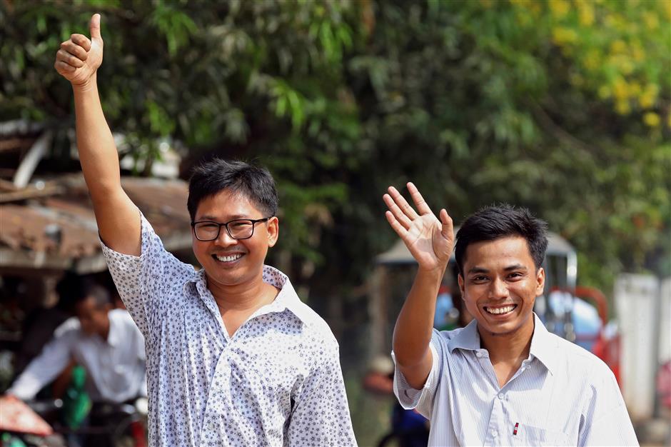 2 journalists freed from prison after more than a year in Myanmar