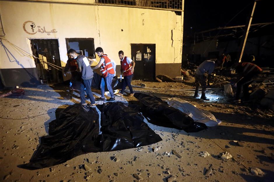 40 killed in airstrike on Libya migrant center