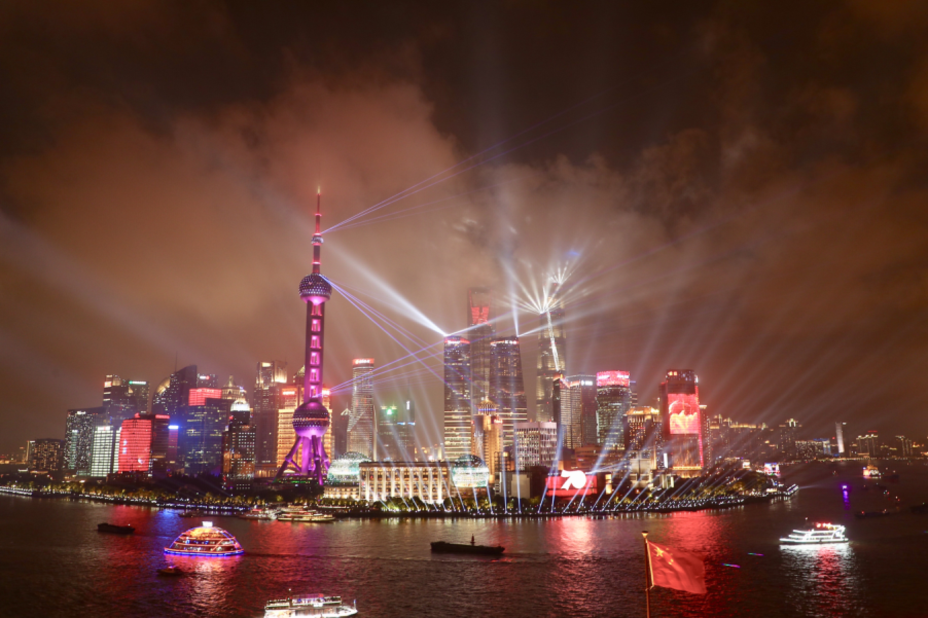 Shanghai dazzled with special anniversary light show - SHINE News