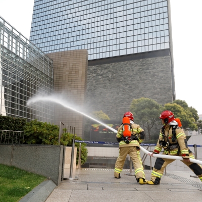 Fire drill in city's 2nd tallest building