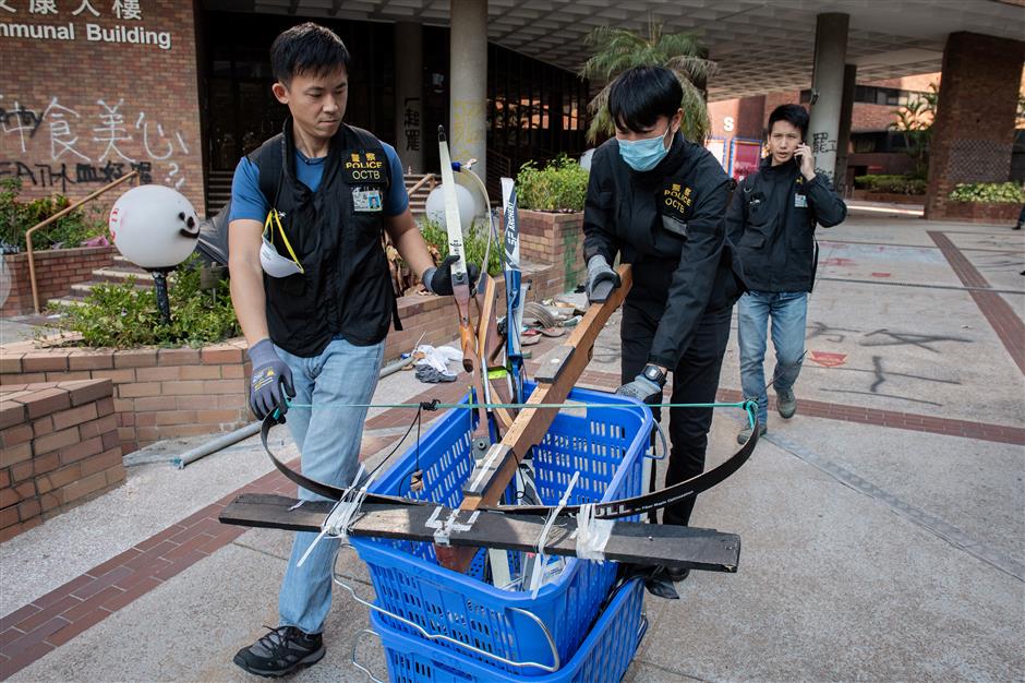 Hong Kong police to hand over PolyU campus to school management