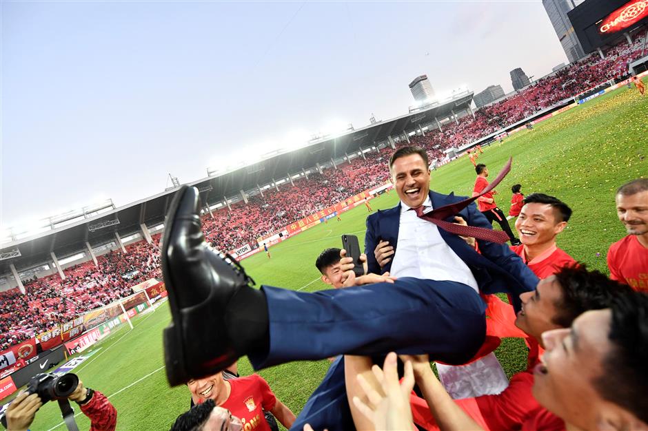 Cannavaro expects to stay at Guangzhou after 'miracle' title