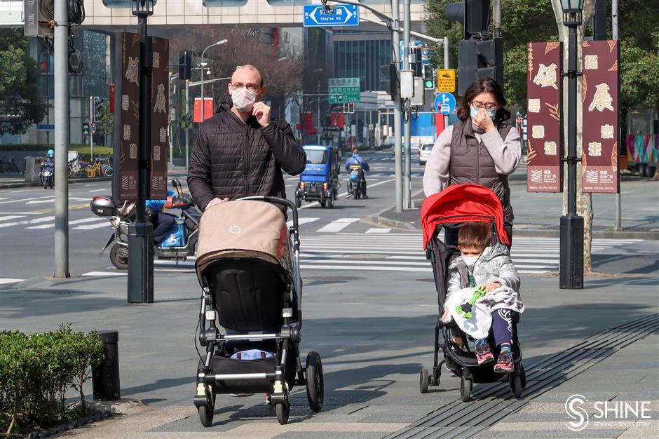 January 2020: quiet city life with masks