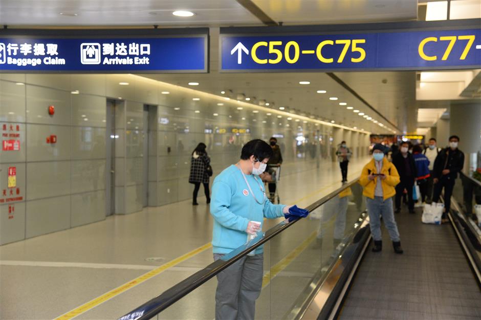 75,000 people enter Shanghai via Pudong, Hongqiao airports