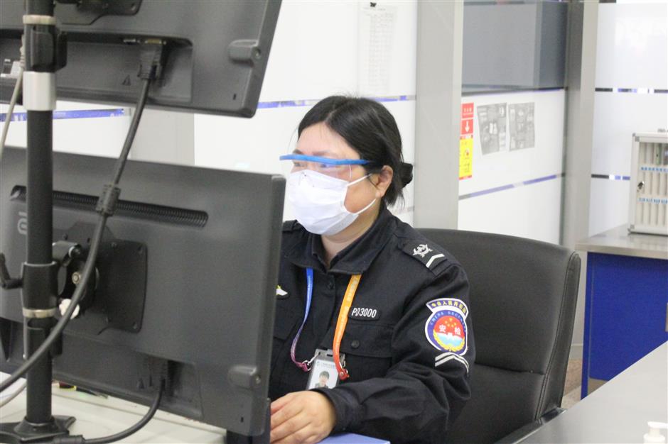 Airport staff ensure passengers are safe