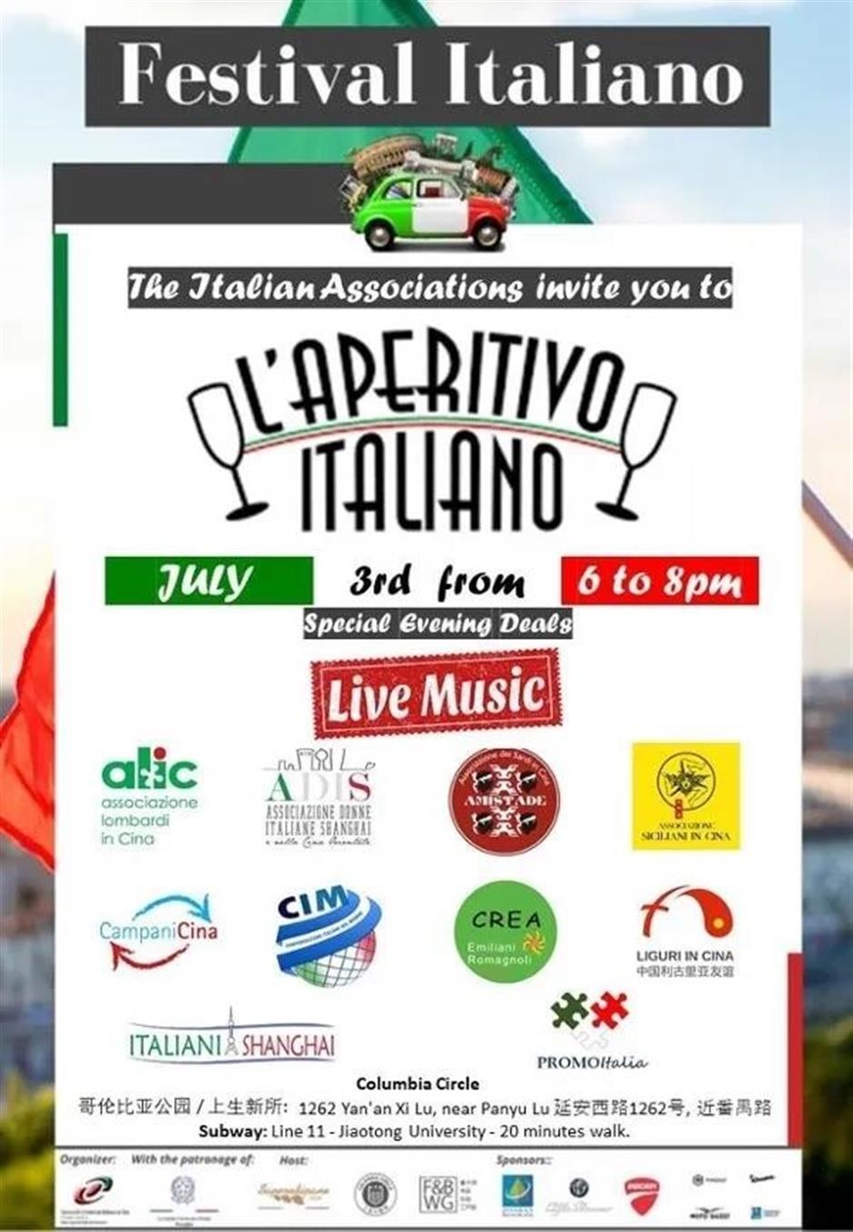 Festival Italiano, July 2nd-5th – Program of Activities