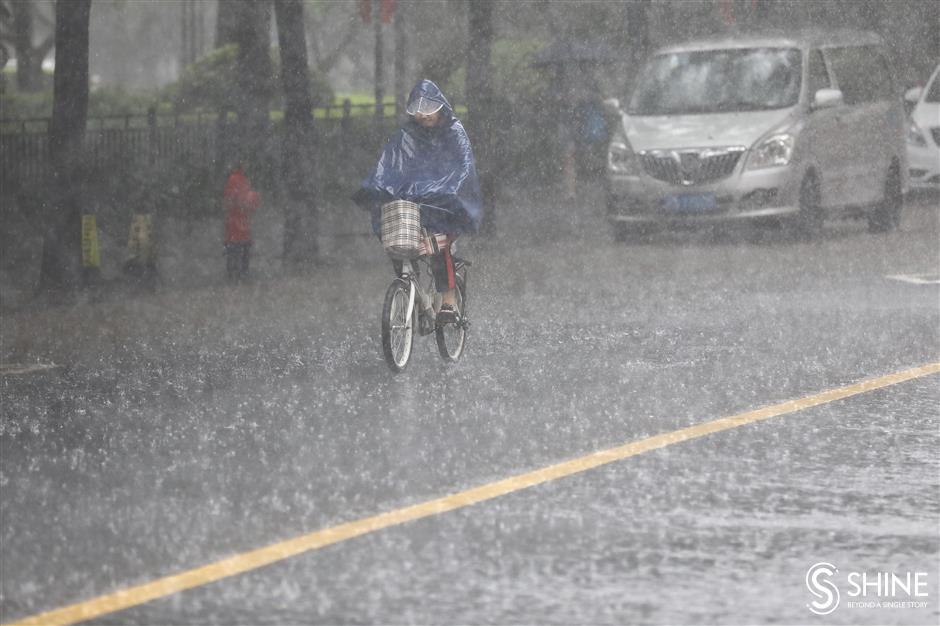 Shanghai lashed by rain, more wet weather forecast