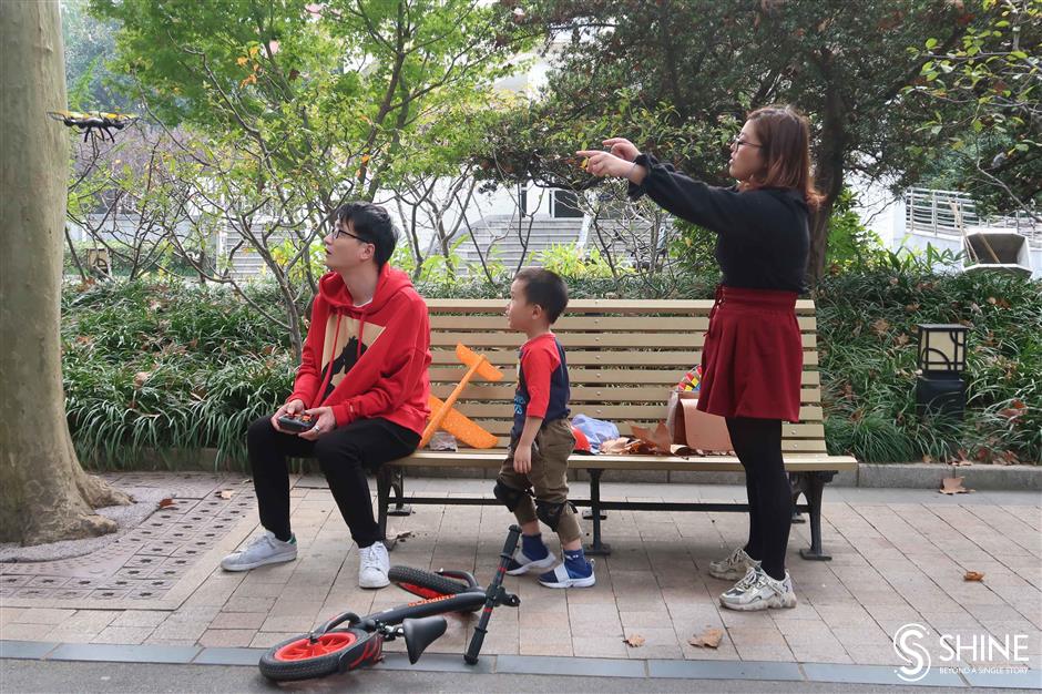 Comforting view of park life from a bench