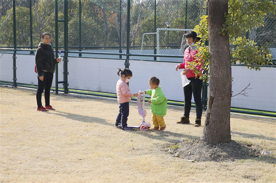 Rainbow colors among sports parks green