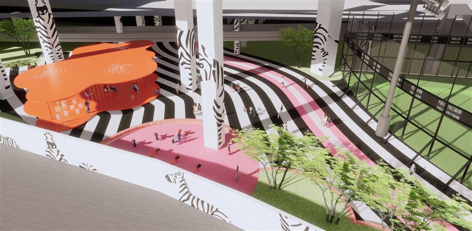 Turning negative spaces under bridges to colorful parks