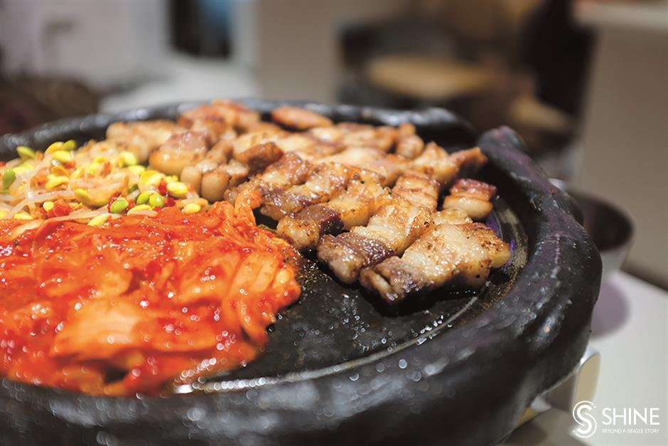 Korean barbecue with a focus on everything pork