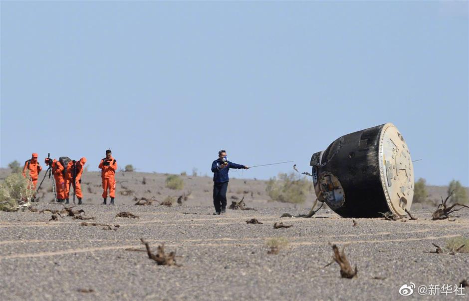 China completes three-month manned mission for space station construction