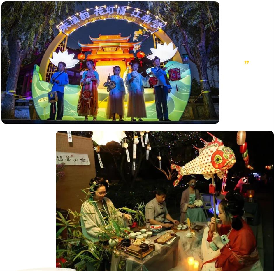 花燈映落照·花海共潮生，朱涇花燈會帶你解鎖秋日浪漫。