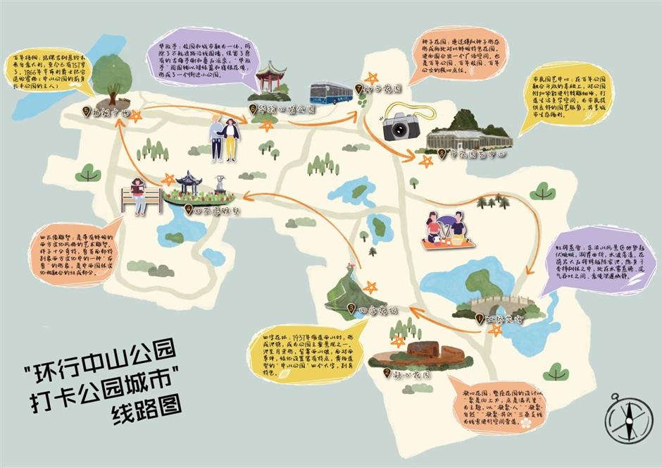 百年老公园游览线路图出炉,来次午后的citywalk吧
