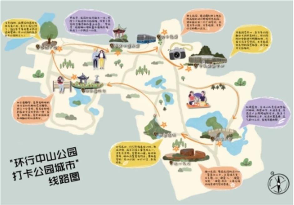 百年老公园游览线路图出炉