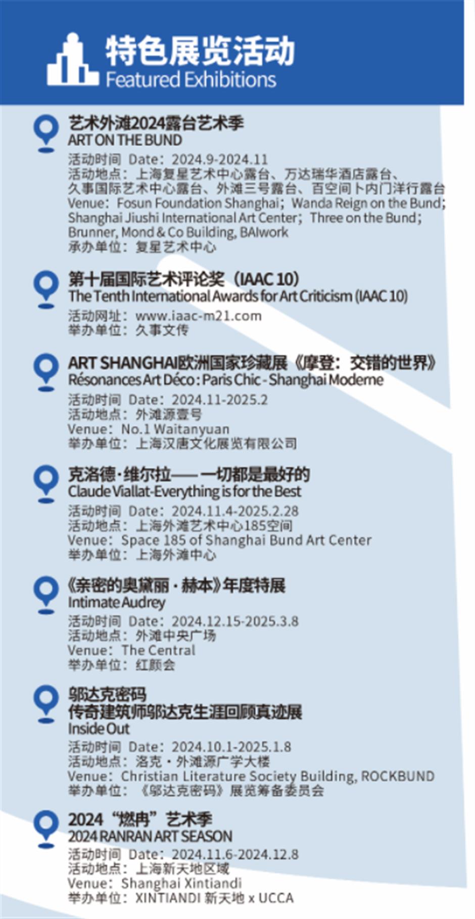 34家艺术场馆、57场展览活动,艺术外滩2024外滩国际艺术节热烈进行中