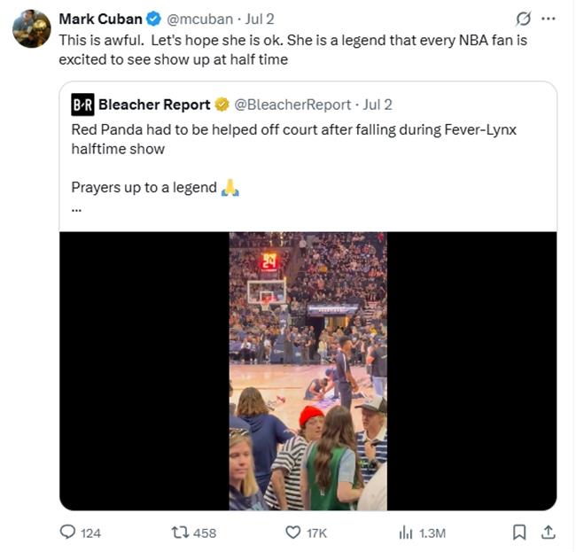 NBA halftime legend 'Red Panda' injured during WNBA Show