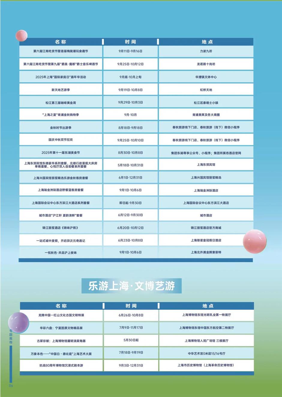 乐游上海文旅资讯2025年9月推荐